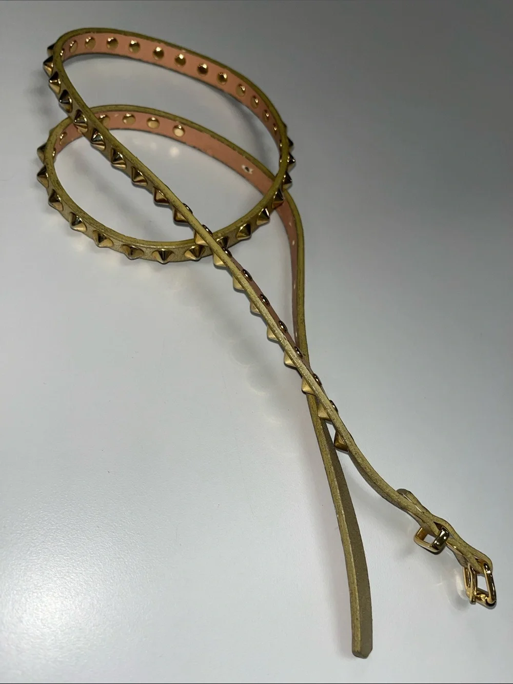 Express Gold Studded Skinny Belt Size Medium